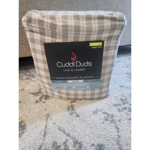 Cuddl Duds Other - NEW Cuddl Duds KING Heavyweight Flannel Sheet Set Plaid Brushed Cotton Durable